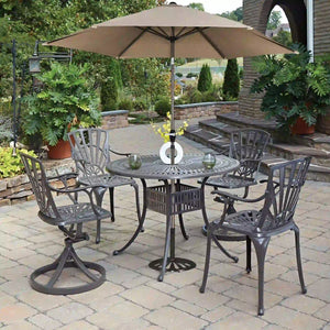 Homestyles Grenada Khaki Gray 6 Piece Outdoor Dining Set