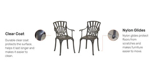 Homestyles Grenada Khaki Gray Outdoor Chair Pair