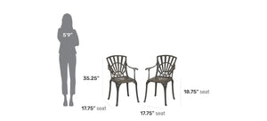Homestyles Grenada Khaki Gray Outdoor Chair Pair