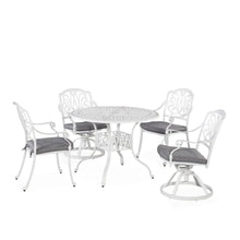 Load image into Gallery viewer, Homestyles Capri White 5 Piece Outdoor Dining Set
