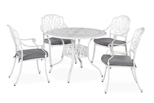 Homestyles Capri White 5 Piece Outdoor Dining Set