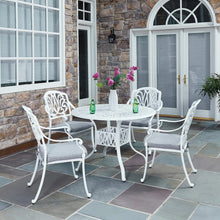 Load image into Gallery viewer, Homestyles Capri White 5 Piece Outdoor Dining Set