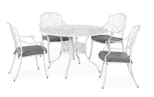 Homestyles Capri White 5 Piece Outdoor Dining Set