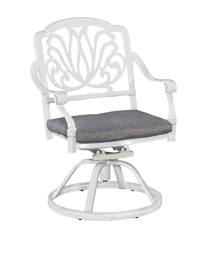 Homestyles Capri White Outdoor Swivel Rocking Chair