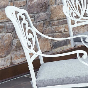Homestyles Capri White Outdoor Swivel Rocking Chair