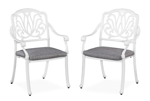 Homestyles Capri White Outdoor Chair Pair