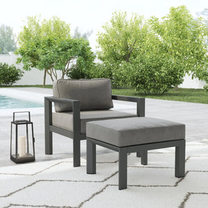 Homestyles Grayton Gray Chair w/ Ottoman