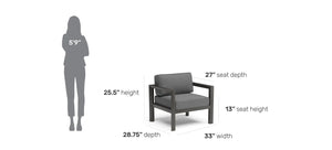 Homestyles Grayton Gray Outdoor Aluminum Lounge Chair