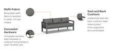 Load image into Gallery viewer, Homestyles Grayton Gray Outdoor Aluminum Sofa