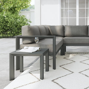 Homestyles Grayton Gray 5 Seat Sectional with 2 End Tables