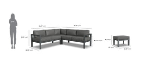 Homestyles Grayton Gray 5 Seat Sectional w/ Ottoman