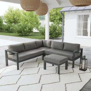 Homestyles Grayton Gray 5 Seat Sectional w/ Ottoman