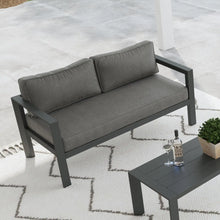 Load image into Gallery viewer, Homestyles Grayton Gray Outdoor Aluminum Loveseat