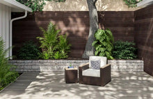 Load image into Gallery viewer, Homestyles Palm Springs Brown Outdoor Arm Chair and Side Table