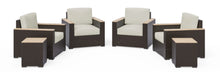 Load image into Gallery viewer, Homestyles Palm Springs Brown Outdoor Side Table Pair and Four Arm Chairs