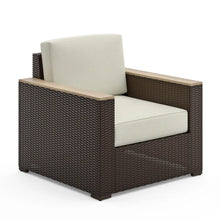 Load image into Gallery viewer, Homestyles Palm Springs Brown Outdoor Side Table Pair and Four Arm Chairs