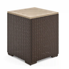 Load image into Gallery viewer, Homestyles Palm Springs Brown Outdoor Side Table, Arm Chair and Ottoman