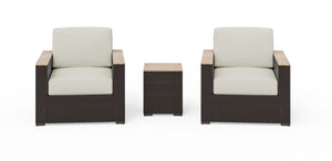 Homestyles Palm Springs Brown Outdoor Side Table and Arm Chair Pair