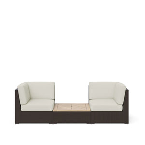 Homestyles Palm Springs Brown Outdoor Chair Pair and Coffee Table