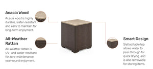 Homestyles Palm Springs Brown Outdoor Side Table