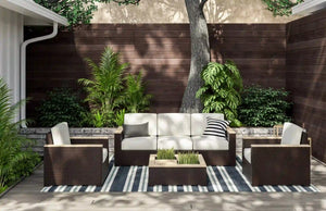 Homestyles Palm Springs Brown Outdoor Sofa Set