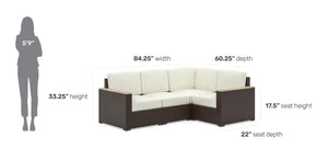 Homestyles Palm Springs Brown Outdoor 4 Seat Sectional