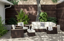 Load image into Gallery viewer, Homestyles Palm Springs Brown Outdoor 4 Seat Sectional, Arm Chair Pair and Ottoman
