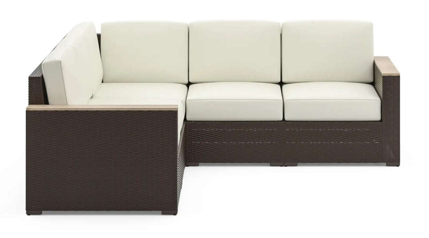 Homestyles Palm Springs Brown Outdoor 5 Seat Sectional