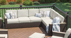 Homestyles Palm Springs Brown Outdoor 6 Seat Sectional