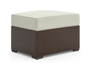 Homestyles Palm Springs Brown Outdoor 4 Seat Sectional, Ottoman and Side Table