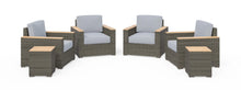 Load image into Gallery viewer, Homestyles Boca Raton Brown Outdoor Side Table Pair and Four Arm Chairs