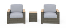 Load image into Gallery viewer, Homestyles Boca Raton Brown Outdoor Arm Chair Pair and Side Table