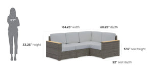 Homestyles Boca Raton Brown Outdoor 4 Seat Sectional