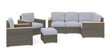 Load image into Gallery viewer, Homestyles Boca Raton Brown Outdoor 4 Seat Sectional, Arm Chair Pair and Ottoman