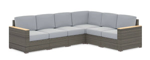 Homestyles Boca Raton Brown Outdoor 6 Seat Sectional
