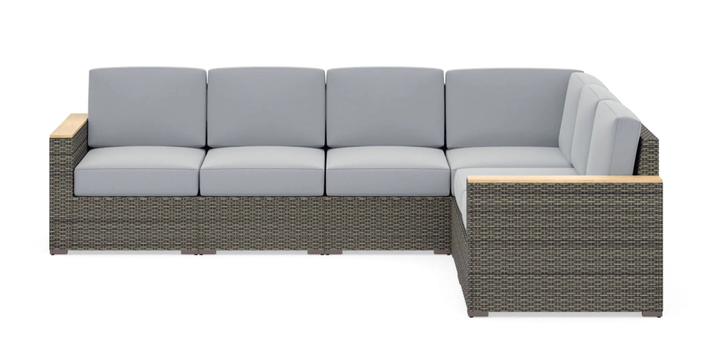 Homestyles Boca Raton Brown Outdoor 6 Seat Sectional
