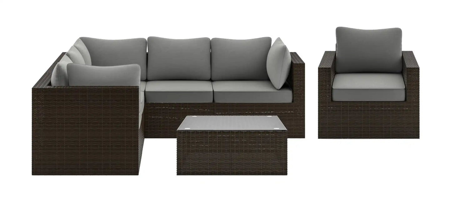 Homestyles Cape Shores Brown 3-Piece Sectional Set