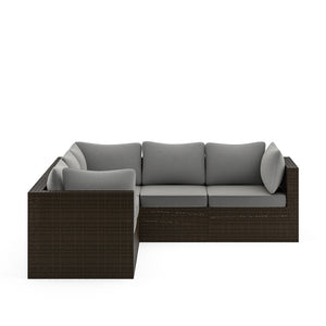 Homestyles Cape Shores Brown Sectional and Table Set