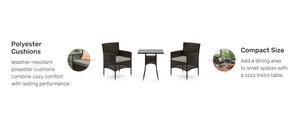 Homestyles Longboat Key Brown Bistro Table and Chairs