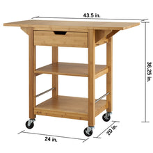 Load image into Gallery viewer, EcoStorage Kitchen Cart with Drop Leafs | Bamboo