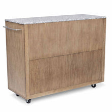 Load image into Gallery viewer, Big Sur Brown Oak Kitchen Cart with Salt and Pepper Gray Granite Top
