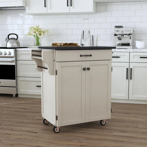 Homestyles Cuisine Cart Off-White Kitchen Cart