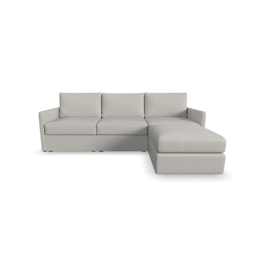 Flex Sofa with Narrow Arm and Ottoman - Frost