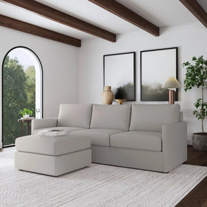 Flex Sofa with Narrow Arm and Ottoman - Frost