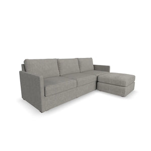 Flex Sofa with Narrow Arm and Ottoman - Pebble