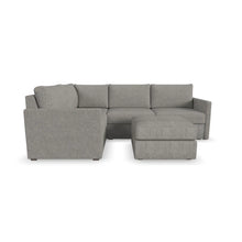 Load image into Gallery viewer, Flex 4-Seat Sectional with Narrow Arm and Ottoman - Pebble