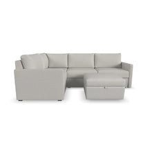 Load image into Gallery viewer, Flex 4-Seat Sectional with Narrow Arm and Storage Ottoman - Frost