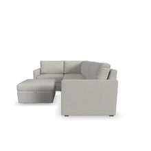 Load image into Gallery viewer, Flex 4-Seat Sectional with Narrow Arm and Storage Ottoman - Frost