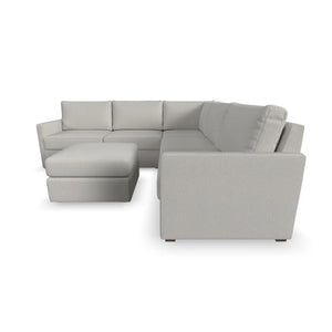 Flex 5-Seat Sectional with Narrow Arm and Ottoman - Frost