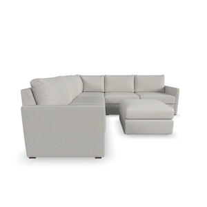 Flex 5-Seat Sectional with Narrow Arm and Ottoman - Frost